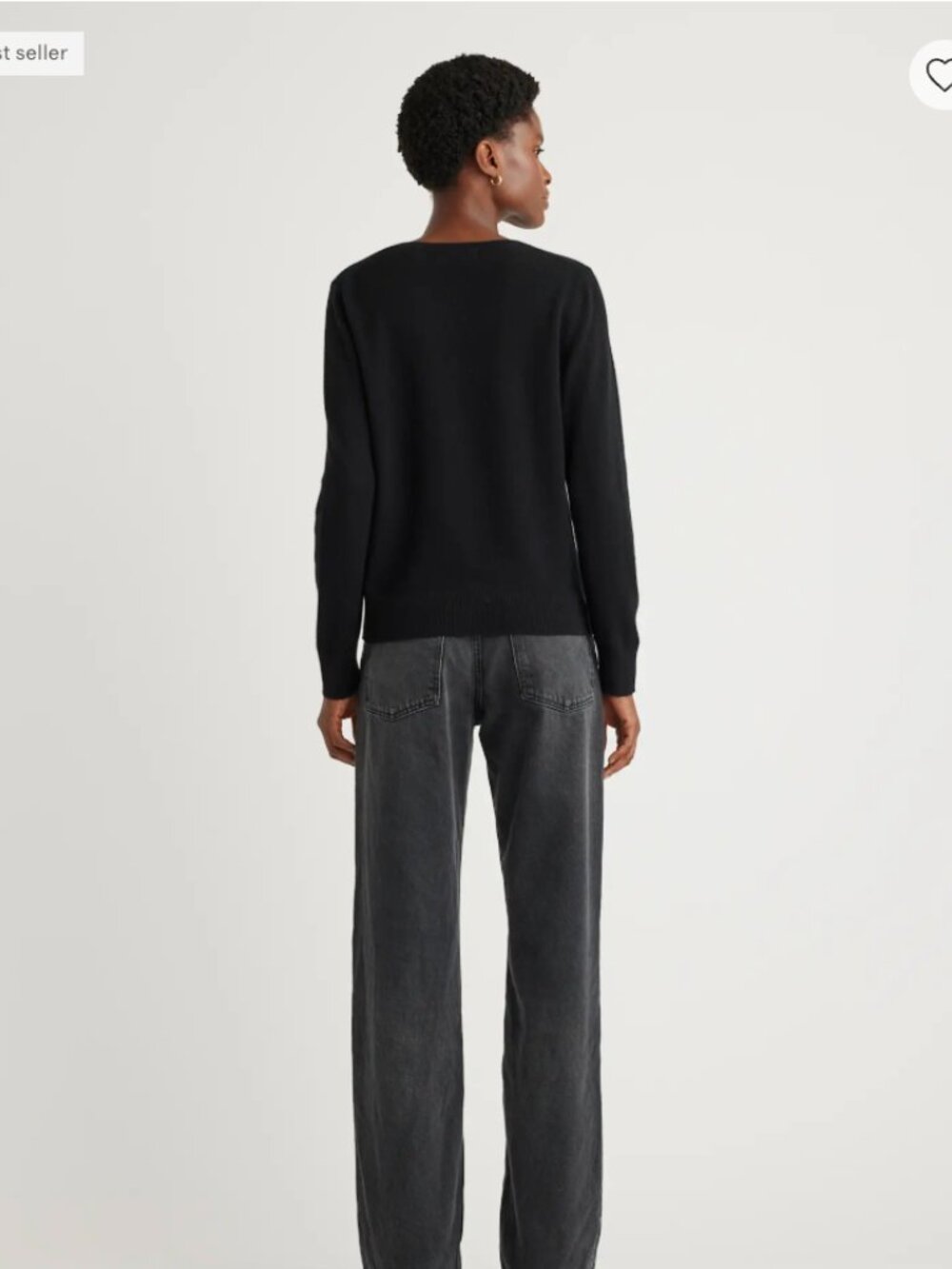 Quince Black Mongolian Cashmere V-Neck Sweater Size Small - Picture 3 of 9